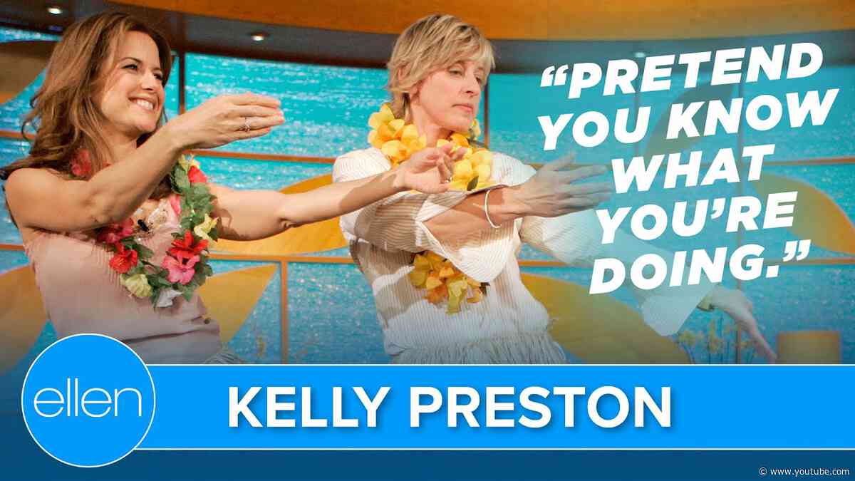 Kelly Preston Teaches Ellen to Hula