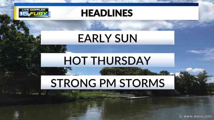 Early sun with strong to severe storms possible Thursday night