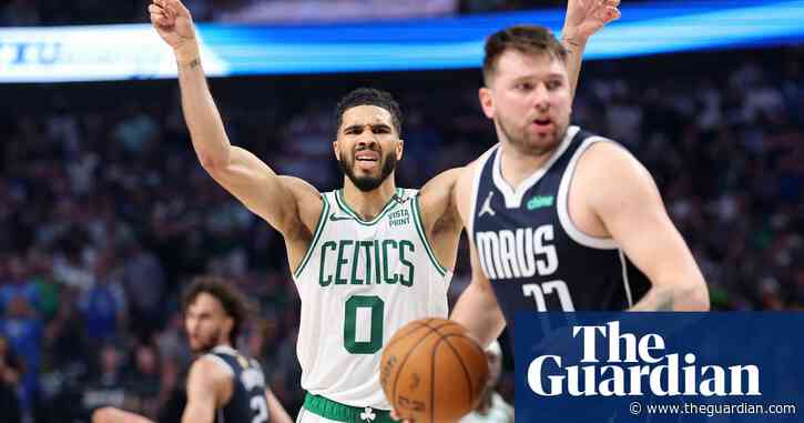 Luka Dončić fouls out as Celtics beat Mavericks to move within one win of NBA title