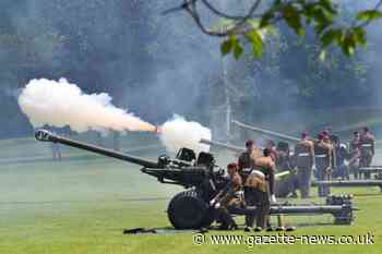 King's birthday in Colchester with gun salute and live music