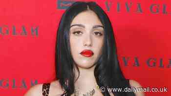 Lourdes Leon, 27, smolders in a busty leopard print dress and red lipstick as she leads stars at the MAC Viva Glam Billion Dollar Ball in New York City