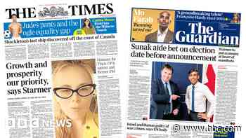 The Papers:  Starmer 'prioritises growth' and election 'flutter'