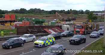 A1 recap as road closed after lorry overturns near Cambridgeshire border