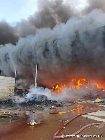 Firefighters tackle huge north London blaze as 500 tonnes of waste engulfed in flames