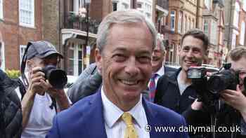 Holly Valance 'writes substantial cheque' for Nigel Farage's Reform UK to boost its election war chest - as she is pictured schmoozing leader and Donald Trump Jnr at Republican fundraiser in London