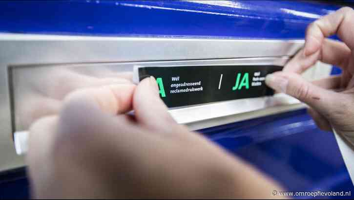 Lelystad - D66 wil dat Lelystedelingen voortaan een Ja-Ja sticker op hun brievenbus plakken