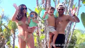 Bikini-clad Lucy Mecklenburgh and her shirtless fiancé Ryan Thomas take part in sweet TikTok trend with kids Roman, four, and Lilah, 17 months, as they continue family trip in Portugal