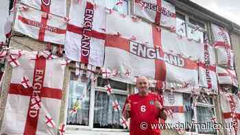England superfan covers every inch of his home with St George's flags and says 'We can win it this year!'