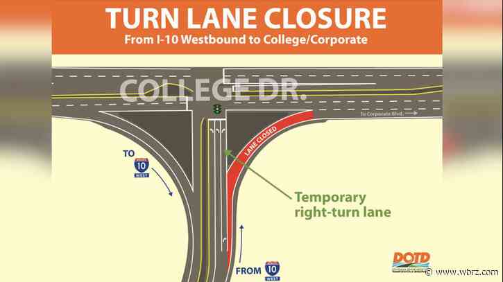College Drive exit from I-10 westbound will look different starting Saturday