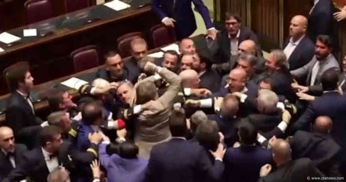 Fight breaks out in Italian Parliament after lawmaker makes move on official