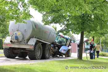 Beerton loopt leeg door losgekomen wiel van tractor: 18.000 liter aalmest komt op straat terecht