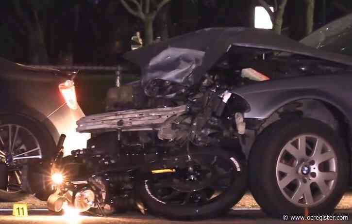 Motorcyclist ejected, killed in DUI crash in Fullerton, police say