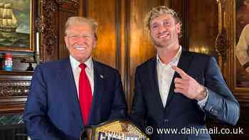 Donald Trump gifts Logan Paul a t-shirt with his mugshot on it, compares himself to Elvis Presley - and jokes he'll make a DISS TRACK about Joe Biden
