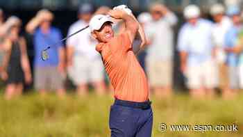 Rory caps day with long birdie, shares Open lead