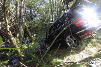 Auto belandt in gracht aan rotonde in Overpelt, 31-jarige Lommelaar lichtgewond