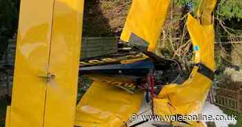 Plane crash-lands in garden on Welsh housing estate