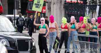 Campaigners in bras and balaclavas give women four-day warning