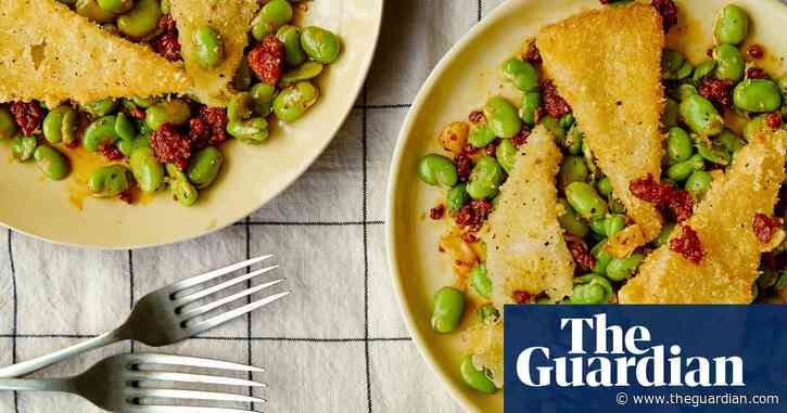 José Pizarro’s recipe for broad beans with chorizo and crisp fried manchego