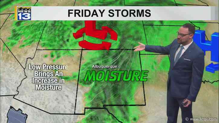 Cooler temperatures along with showers and storms to end the workweek