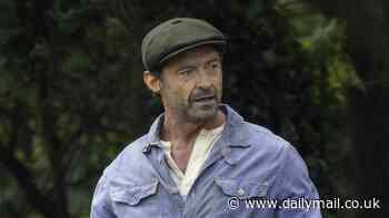 Hugh Jackman transforms into a shepherd as he films animated outdoor scene for new movie Three Bags Full in Oxford