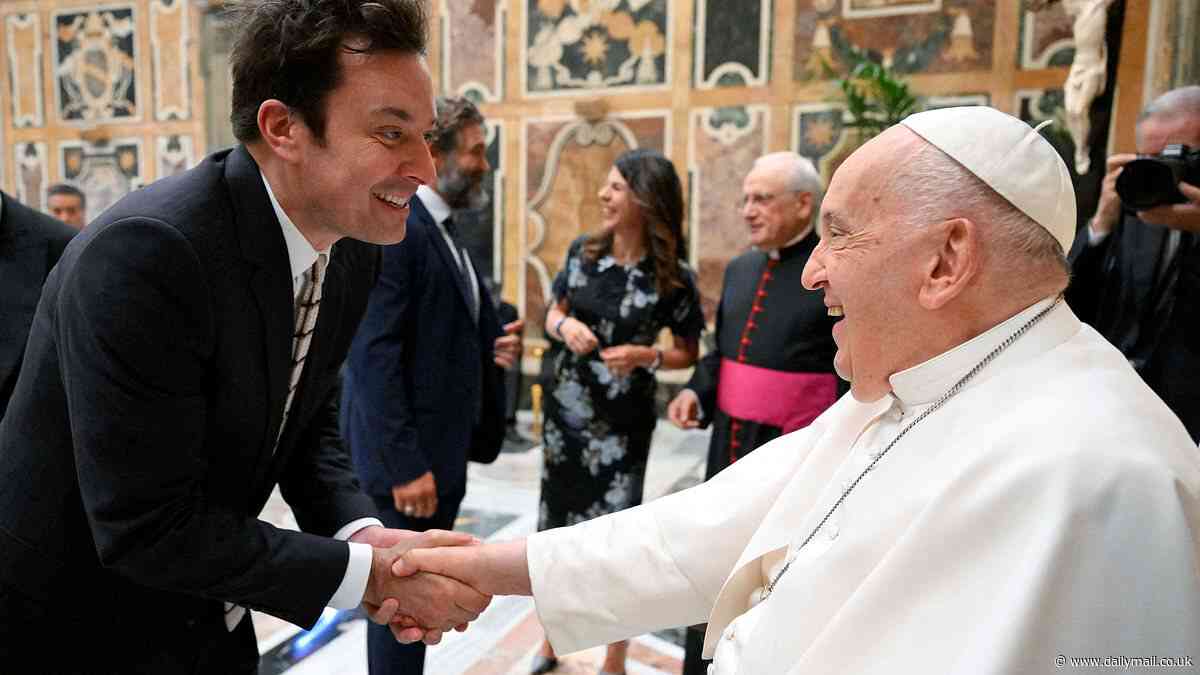 That's a laugh: Pope Francis meets with comedians Whoopi Goldberg, Jimmy Fallon, Julia Louis-Dreyfus, Chris Rock and more in warm-up act to his sitdown with Biden