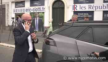 Reportage devant la permanence d'Éric Ciotti à Nice, où des militants saluent la "décision courageuse" de l'élu