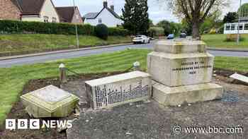 War memorial that was knocked over by car repaired