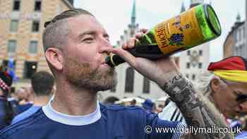 All aboard the Buckfast bus! Tartan Army fans bring cars full of tonic wine to Germany before boozing in the streets as empty bottles of their beloved national drink pile up