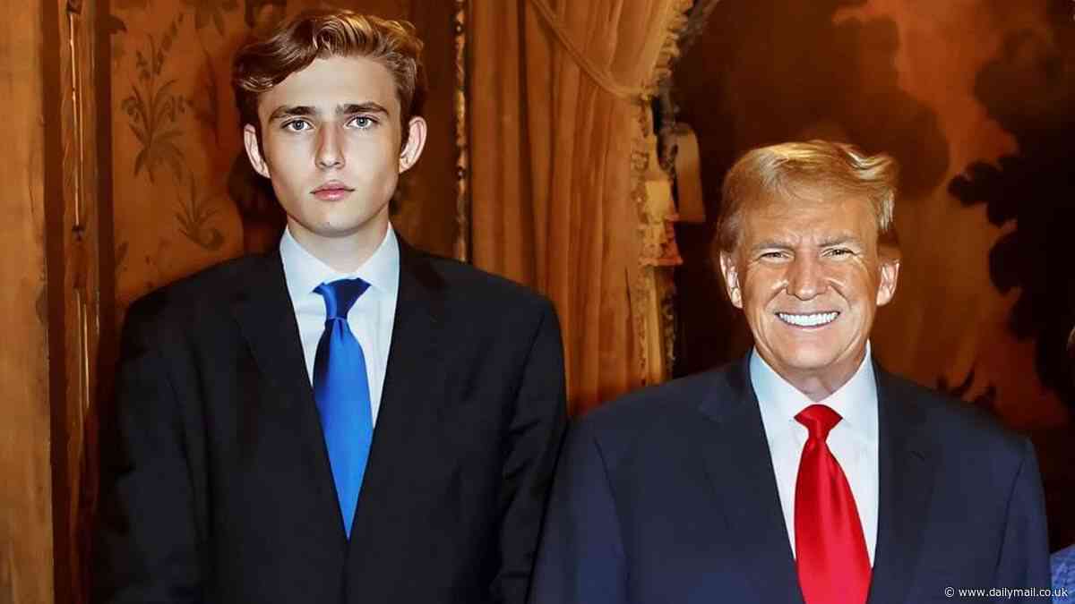 Trump proudly boasts about 'big boy' son Barron, 18, and jokes about his towering height