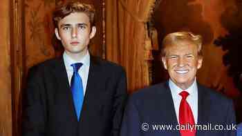 Trump proudly boasts about 'big boy' son Barron, 18, and jokes about his towering height