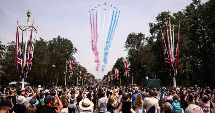 Map reveals Red Arrow flypast route and times for Trooping the Colour