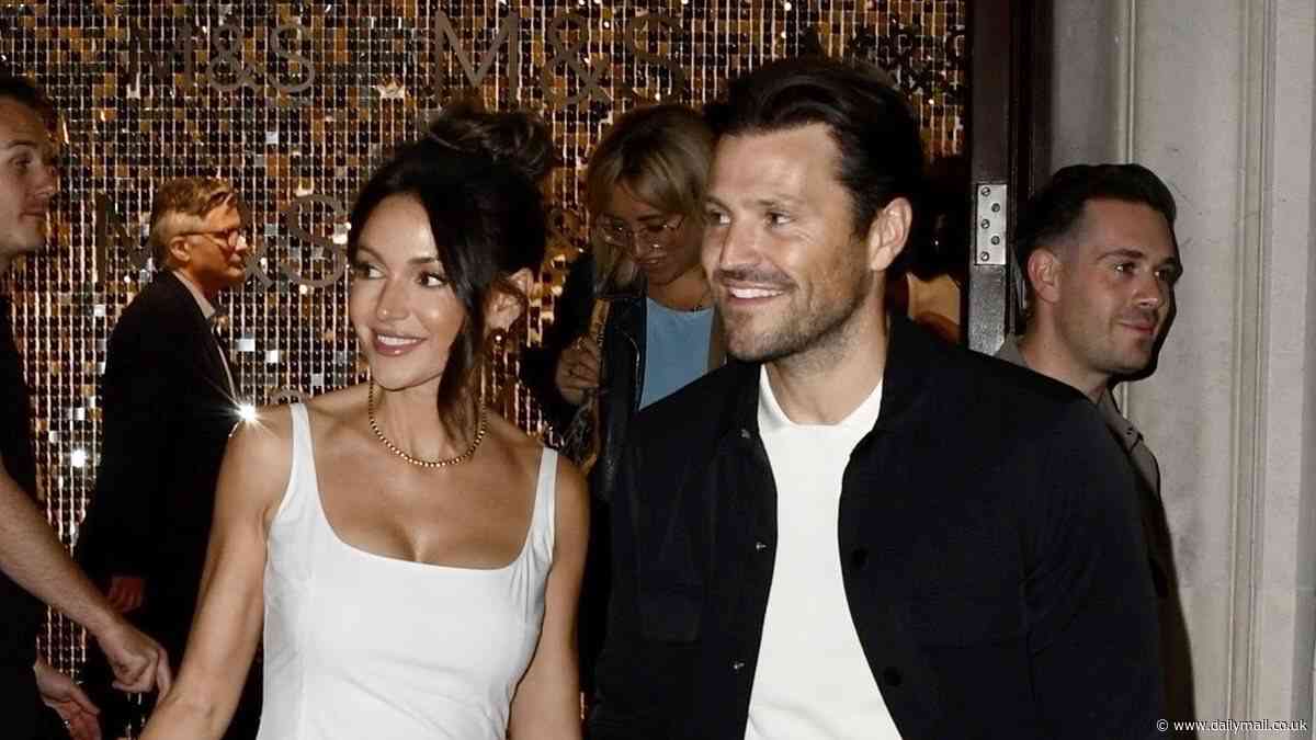 Michelle Keegan looks incredible in plunging white midi dress as she holds hands with husband Mark Wright while departing M&S Ambassador launch event