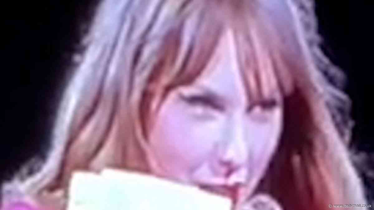 Taylor Swift struggles with a 'sniffly nose' before introducing surprise song in Liverpool as she continues to battle the chilly weather on UK tour leg