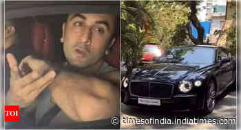 Ranbir looks visibly miffed as he goes for a drive