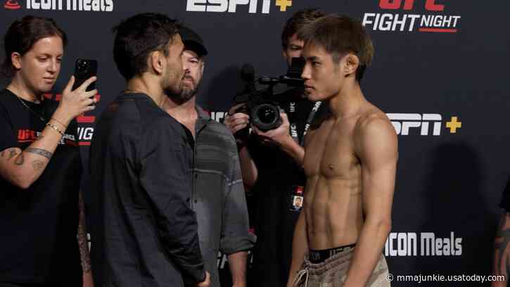 UFC on ESPN 58 ceremonial weigh-in faceoff highlights video, photo gallery