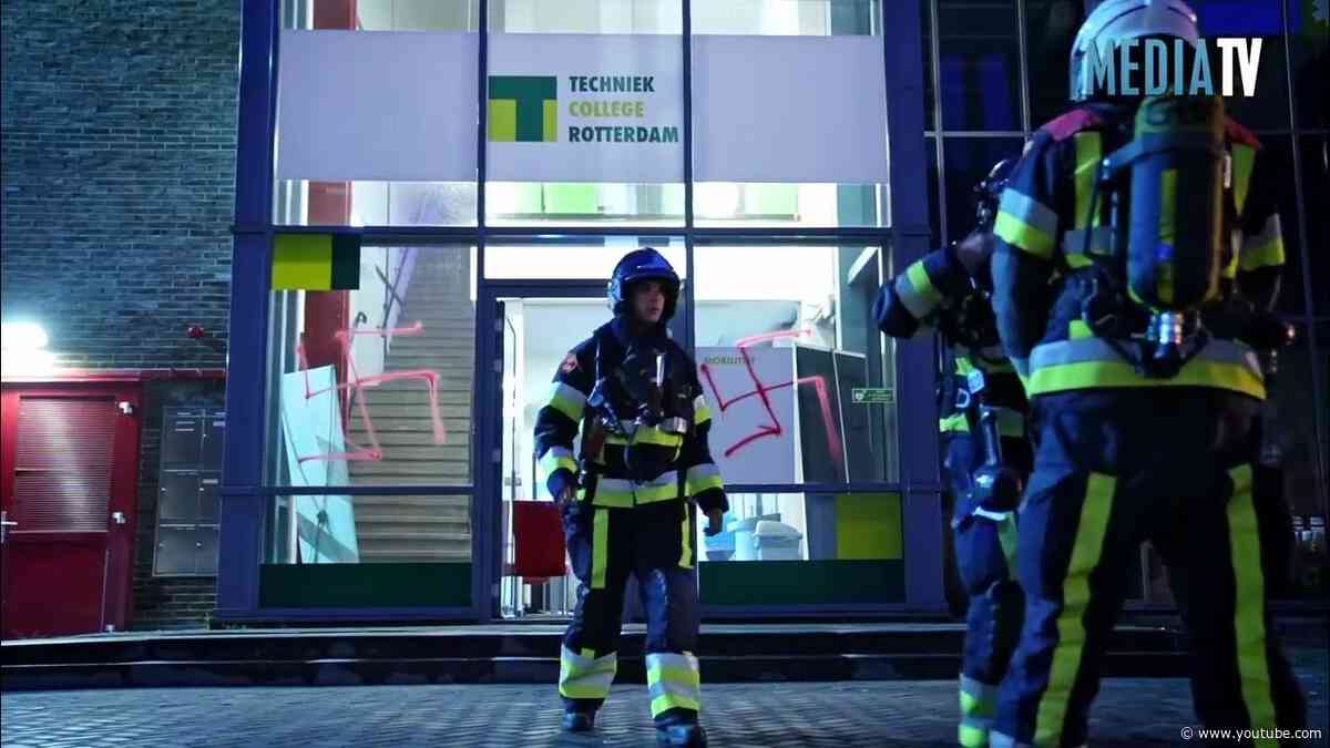 Explosie en hakenkruizen op ramen bij school Directiekade Rotterdam