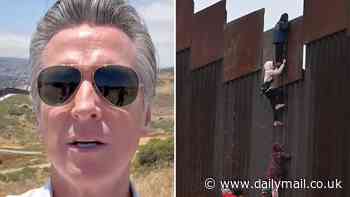 Gavin Newsom trolled for posting selfie video at the southern border 'acting like he cares' after repeated 'lies' on immigration