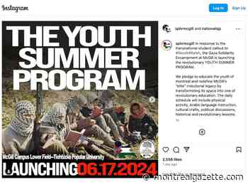 McGill denounces 'youth summer program' at encampment that promotes 'revolutionary lessons'