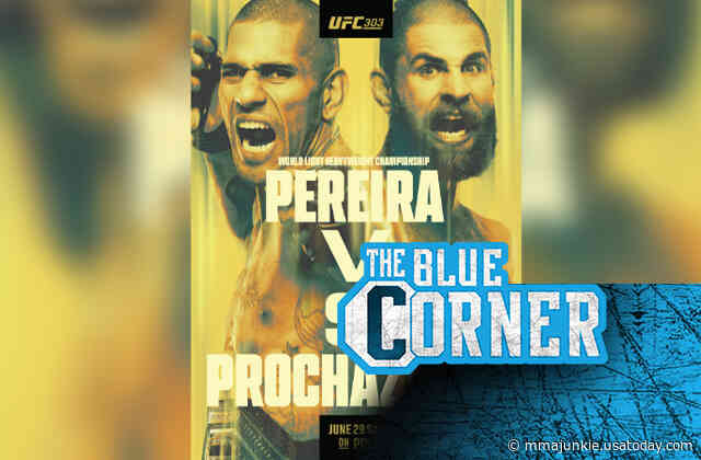New UFC 303 poster still features yellow yelling faces, but now with Alex Pereira and Jiri Prochazka