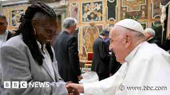 Pope jokes around as he hosts famous comedians
