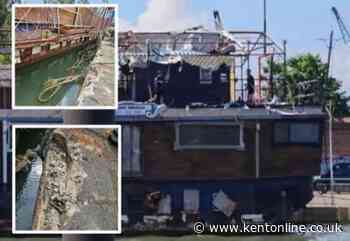 Fears kids bike riding on ‘dangerous’ barge could destroy historic pier
