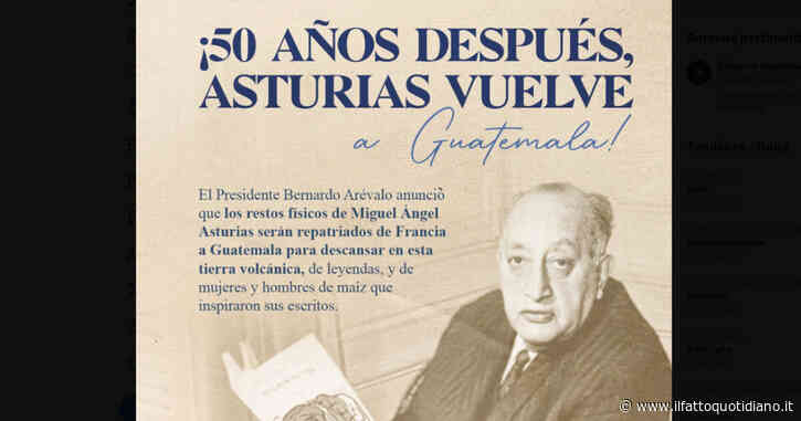 Guatemala, le spoglie dello scrittore premio Nobel Miguel Angel Asturias tornano in patria