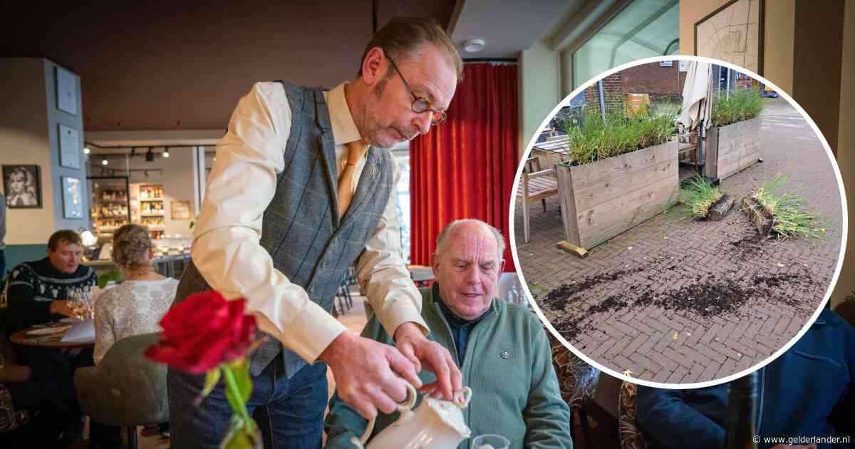 Vernielde plantenbakken bij restaurant in Elst: eigenaar biedt dader dinerbon aan, maar alleen na excuses