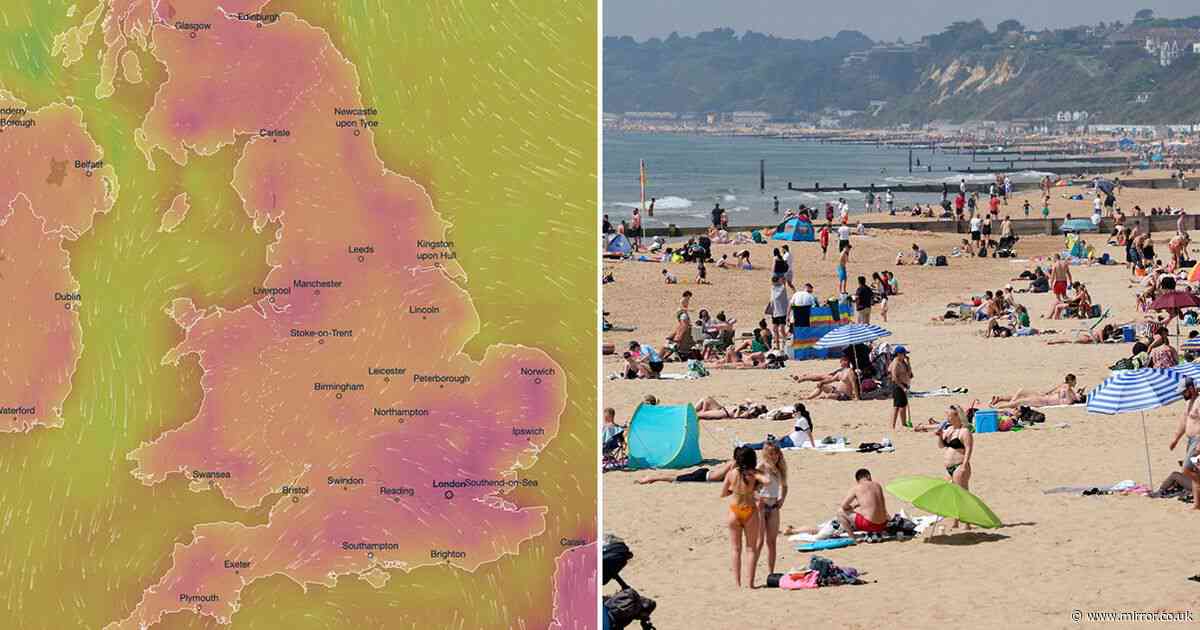 Britain forecast mega 30C heatwave blast from Europe as weather maps turn fiery red