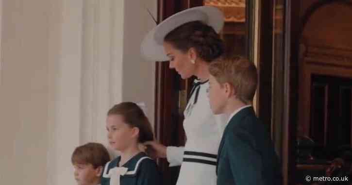 Kate adjusts Charlotte’s hair in new behind-the-scenes Trooping the Colour video