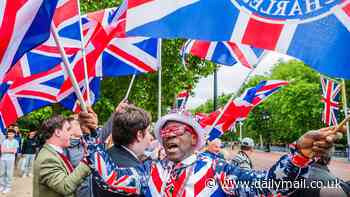 Royal superfans rock the red, white and blue look as they are delighted to see Kate, Prince William, King Charles and Queen Camilla at Trooping the Colour