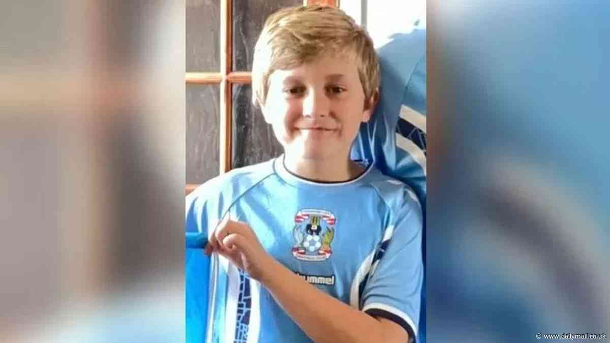 Pictured: Tragic 12-year-old boy who was killed in 'hit-and-run' in Coventry is named as young football fan Keaton Slater