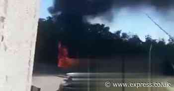 Dramatic moment Russian army chief’s car explodes in ball of flames after bomb detonates