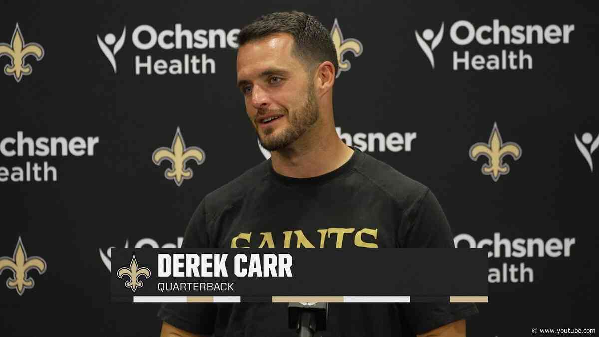 Derek Carr on Progress in New Offense, QB Room | Saints Minicamp 6/13/2024