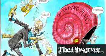 Chris Riddell on how the three main parties are heading towards the election – cartoon